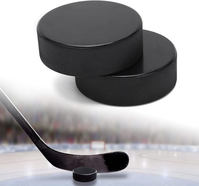 Dailygoods- IJshockeypuck - 2 Stuks - Volledige Rubber - Diameter 3