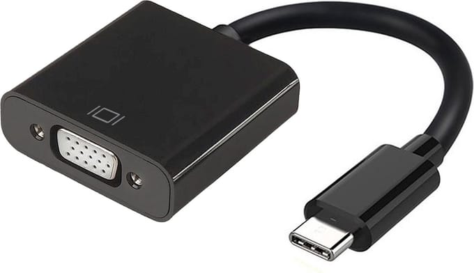 USB-C-adapter Aisens Conversor USB-C a VGA, USB-C/M - HDB15/H, Black, 15cm VGA