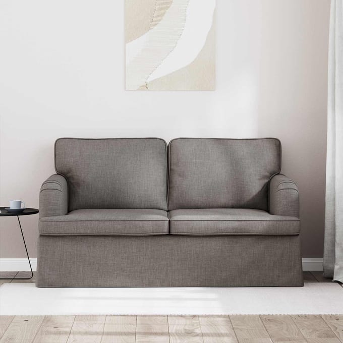 vidaXL - Bank - Taupe - 144 - x - 80 - x - 85 - cm - Stof
