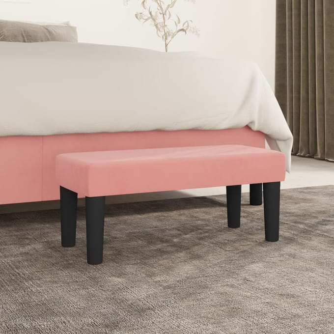 vidaXL - Bankje - 70x30x30 - cm - fluweel - roze
