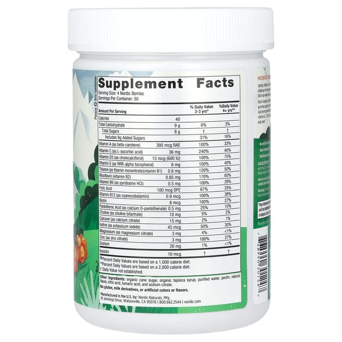 Nordic Naturals, Nordic Berries, Multivitamine Gummies, Originele Smaak, 200 Gummy Bessen
