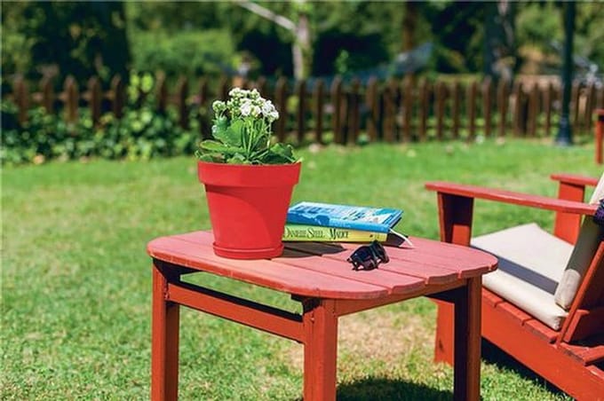 Bloempot Mansion 23L rood in- & outdoor + gratis schaal en drainage