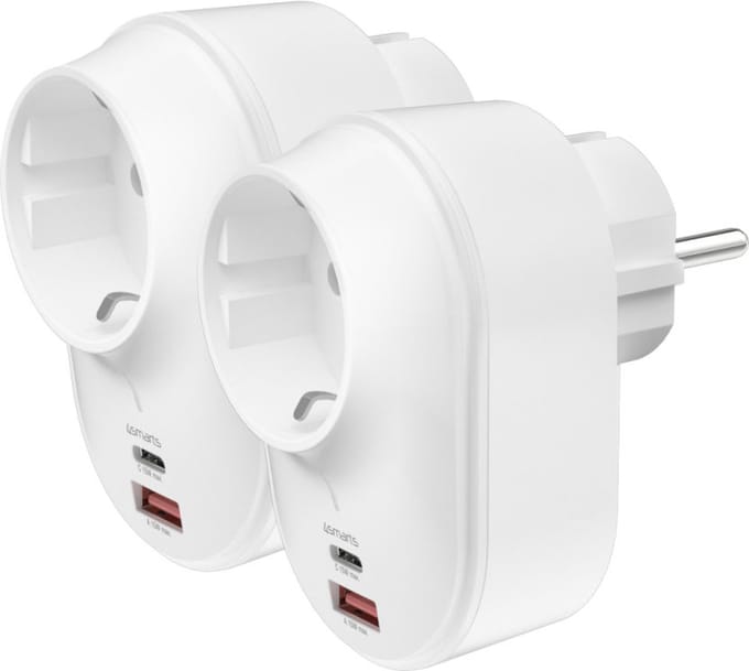 4smarts 541166 oplader voor mobiele apparatuur Universeel Wit AC Binnen - 2 Stuks