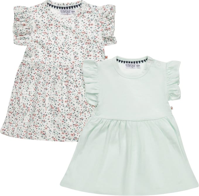 Dirkje-Meisjes Jurk ss- 2pack-Wit