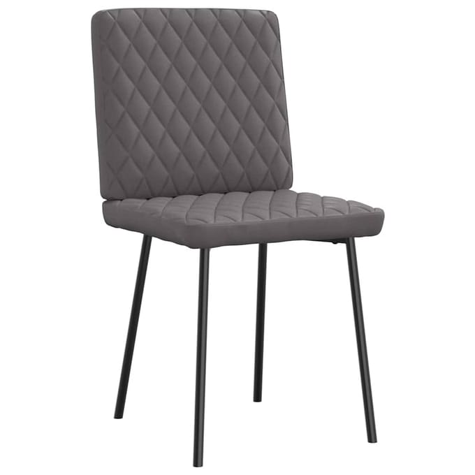 vidaXL Eetkamerstoelen 2 st kunstleer grijs