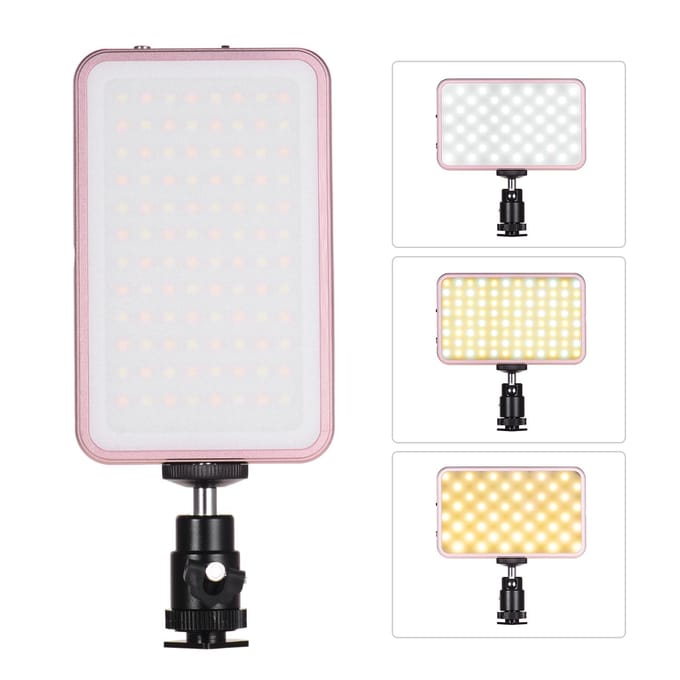 FL-08 Mini LED Videolichtpaneel Fotografie Invullicht 3000K-5500K Dimbaar Ingebouwd roze