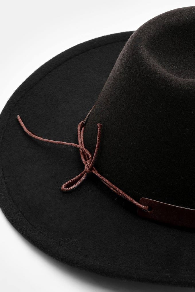 boohoo Dames Black Star Studded Trim Western Cowboy Hat