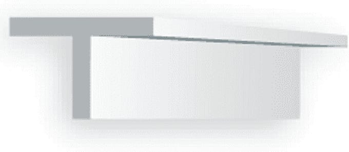 Evergreen Modelbouwdecoratie - 766 T Profiel 3,6mmX35cm Styreen