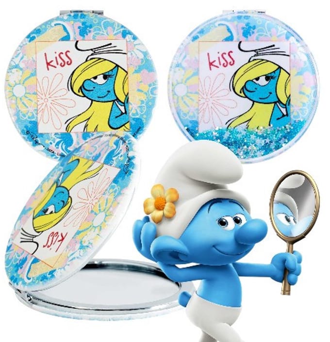 Smurfin pocket spiegeltje 7 cm