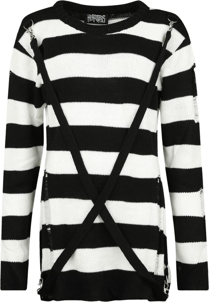 Heartless Orianaer Dames Gebreide trui - zwart/wit - XL