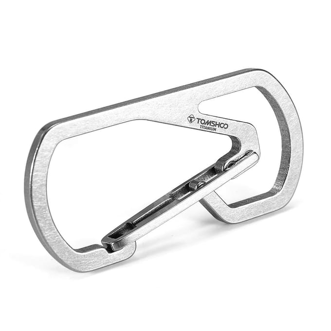 Titanium karabijnhaak sleutelhangerhouder zilver