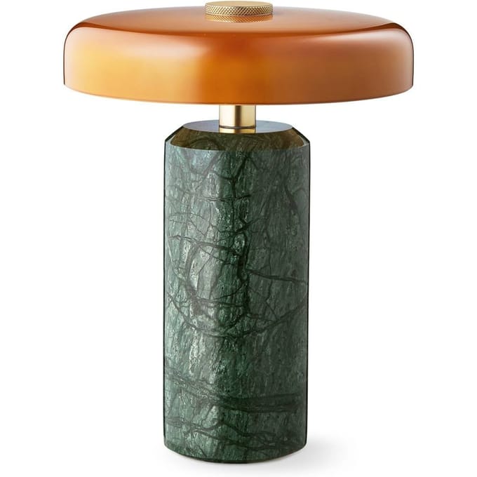 DESIGN BY US Trip LED oplaadbare tafellamp, groen/oranje, marmer, glas, IP44