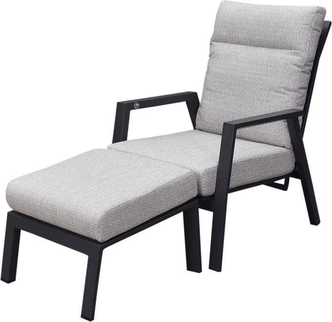Barolo lounge balkonset 2 delig verstelbaar antraciet aluminium