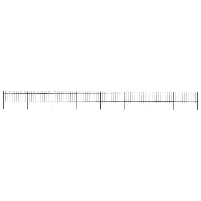 vidaXL - Tuinhek - met - ringtop - staal - 1339x80 - cm - zwart
