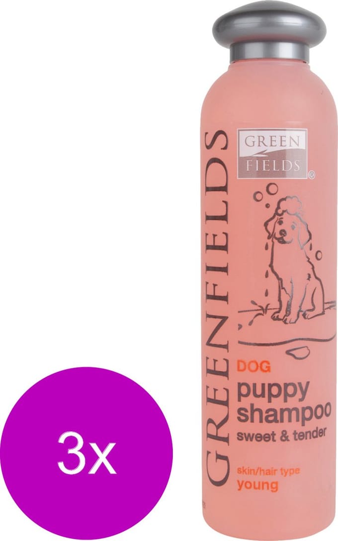 Greenfields Puppy Eerste Shampoo - Hondenvachtverzorging - 3 x 250 ml