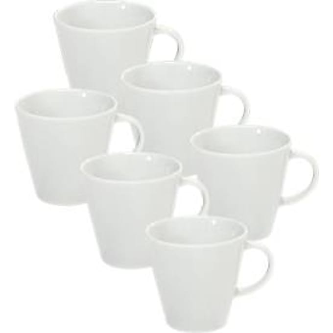 Koffiemok Solea, effen, wit, Porselein, 6 st.