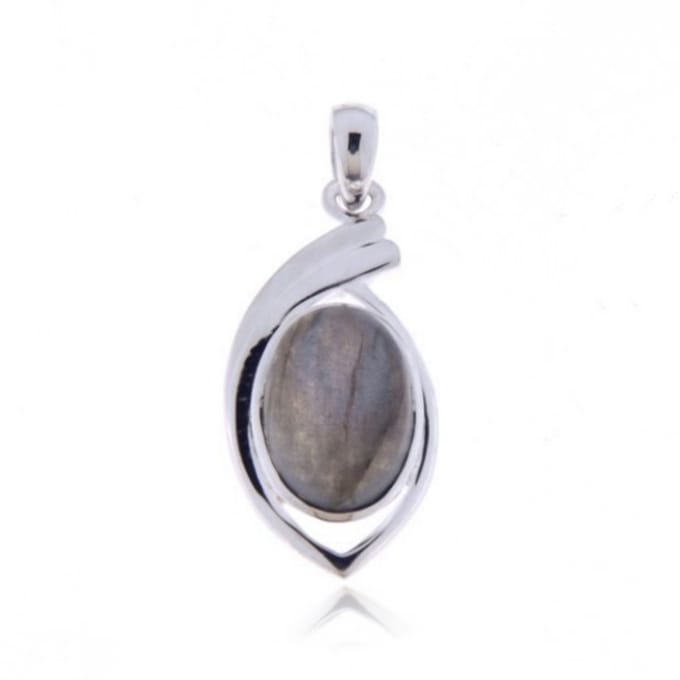 SilverGems Zilveren hanger met Labradoriet edelsteen