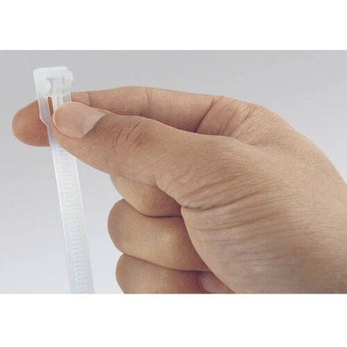 HellermannTyton 131-21419 REL140-PA66-NA Kabelbinder 150 mm 7.60 mm Natuur Hersluitbaar, Met hefsluiting 100 stuk(s)