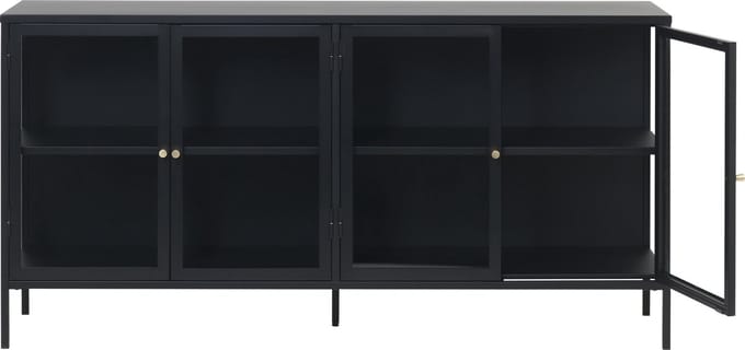 Dressoir Metaal Zwart - 170cm - 4-Deurs - Soft Closing - Kast Carmel - Giga Living