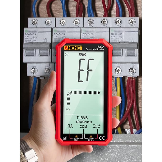 ANENG 4,7-inch LCD-scherm AC/DC digitale multimeter Ultradraagbare True-RMS-multimeter Automatische bereikinstelling rood