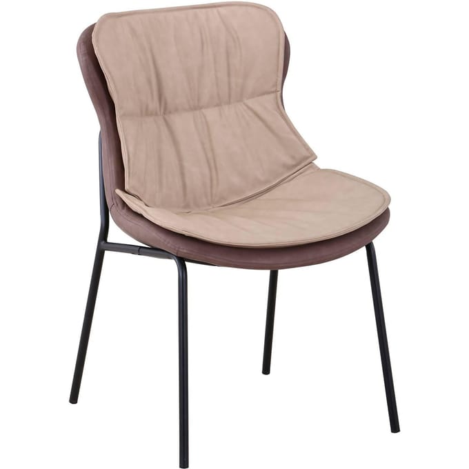 Floraya - Eetkamerstoel Brady - Beige/Bruin - 64x54x84 cm - Maximaal draagvermogen 120KG