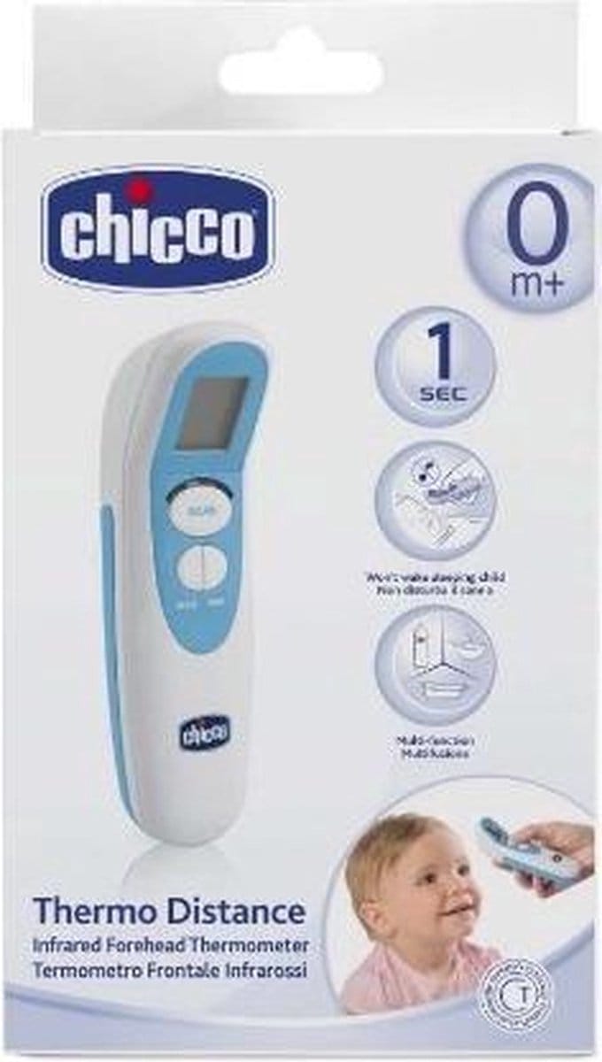 Chicco 00006931000000 digitale lichaams thermometer Thermometer met remote sensing Blauw, Wit Voorhoofd Knoppen