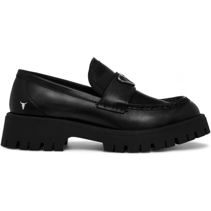 Windsor Smith Zwarte Leren Chunky Loafers - Throne