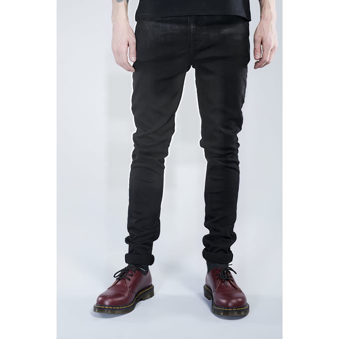 Nudie Jeans Pipe Led Shiny Black Größe: W28L30 | Slim Jeans Outlet | Herren | Schwarz