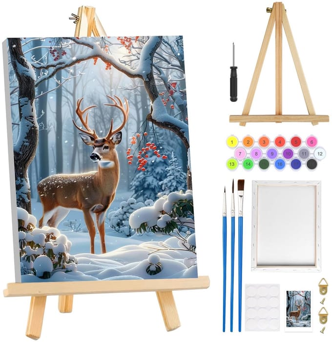 Dailygoods- Schilderen op Nummer Volwassenen - Hert - Met Lijst