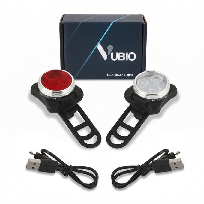 VUBIO Fietslampjes Set - Fietsverlichting USB Oplaadbaar - Wit en Rood