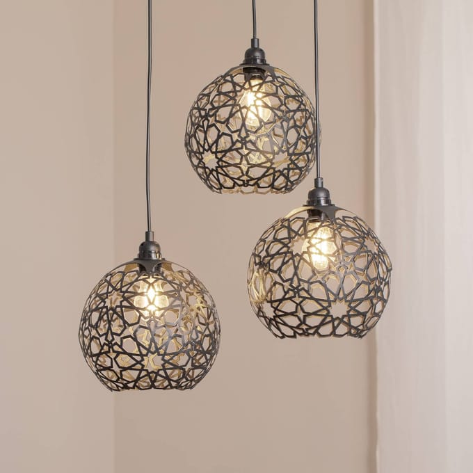 Opviq Hanglamp Fellini MR-787 3-lamps rondel zwart