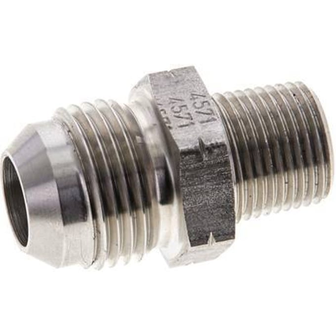 JIC  Dubbele Nippel UNF 7/8''-14 X 3/8'' NPT RVS 210bar