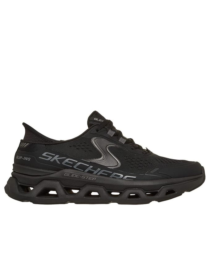 Skechers Slip-Ins Glide Stap Altus Mesh Dames Zwarte Sneakers
