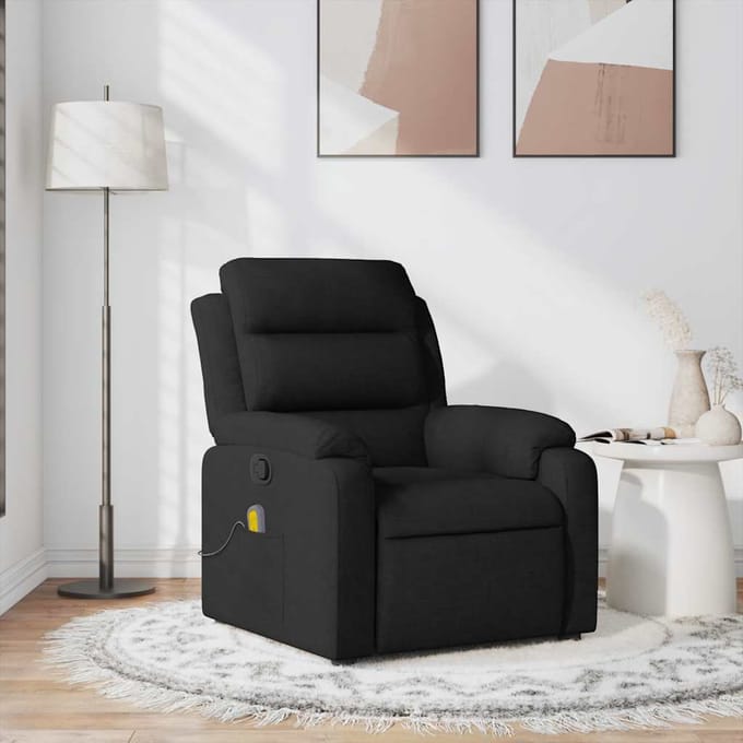 vidaXL - Massagestoel - verstelbaar - stof - zwart