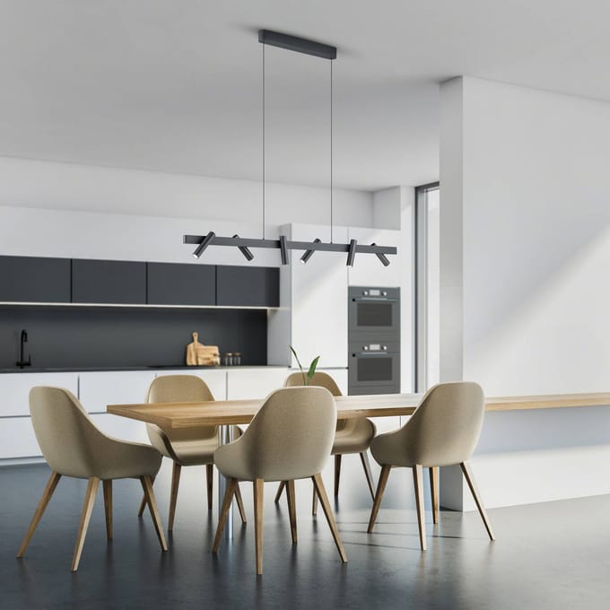 Helestra Coni LED hanglamp 6 spots zwart