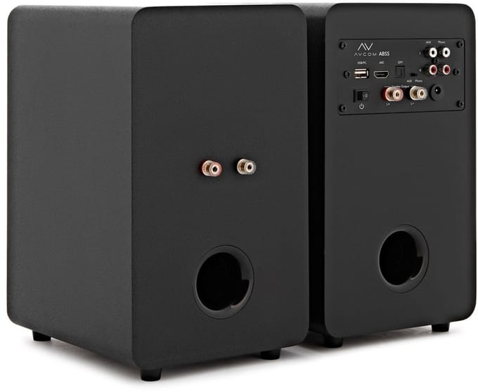 AVCOM Suitcase Turntable with Active Speakers, Cream & Black