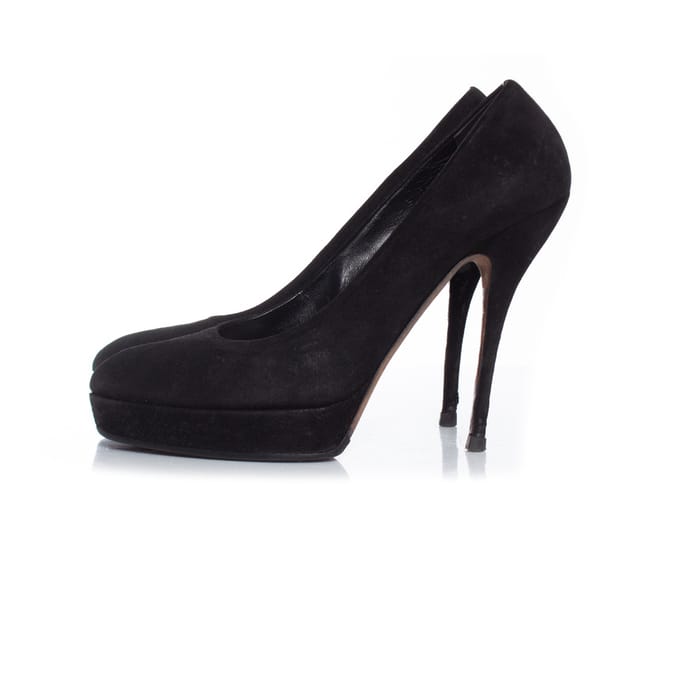 Gucci zwarte suède plateau pumps