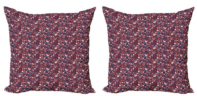 ABAKUHAUS Eikel Kussenhoes Set – 2x 40x40 cm – Dubbelzijdig bedrukt – Rits – Multicolor