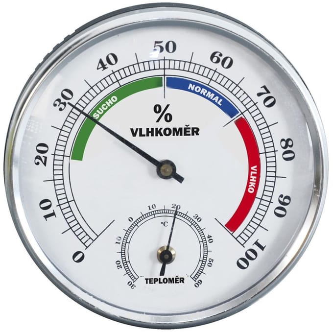 Orion - Thermometer Hygrometer - Rond - 8.5cm - Zilver