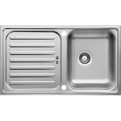 RESPEKTA RVS inbouw wasbak Riverside - met afdruipvlak (86 x 50 cm)