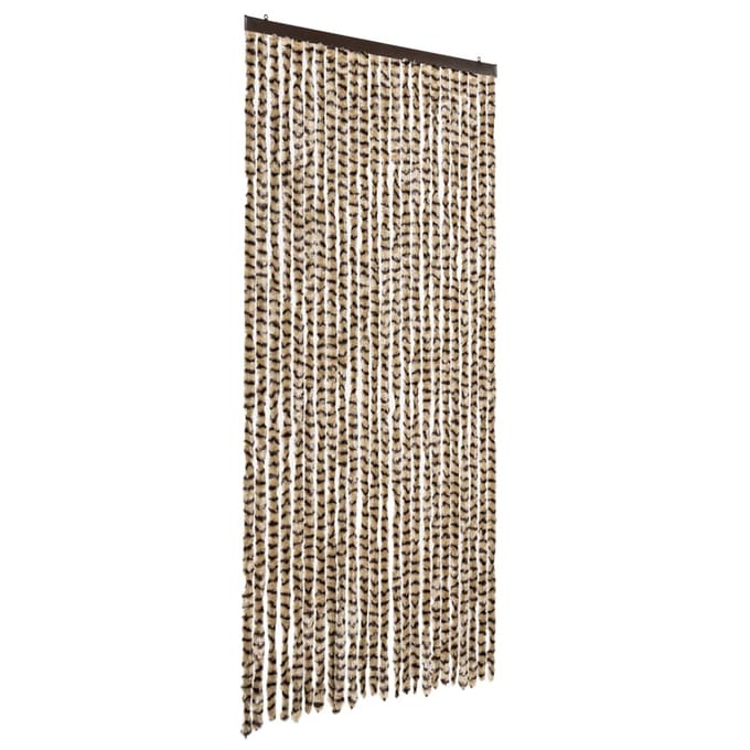 vidaXL - Vliegengordijn - 100x200 - cm - chenille - beige - en - bruin