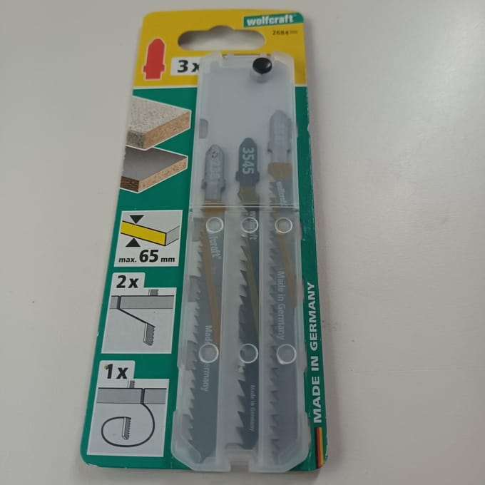 wolfcraft - Projectset decoupeerzaagbladen voor keukens, 3-delig, T-schacht - 2684000