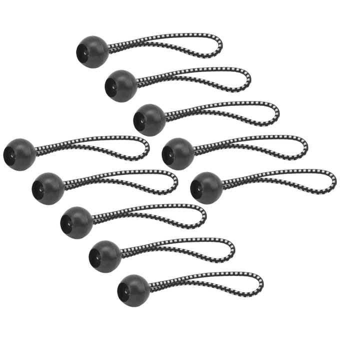 10 stuks Tentclip Vaste Balklem Bal Bungee Koorden met Elastisch Koord voor LuifeltentZwart en black