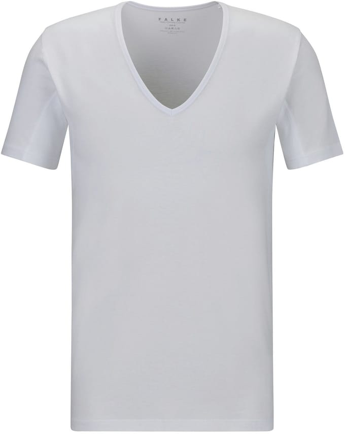 FALKE Daily Climate Control Deep V-Neck sneldrogend katoen top van onderlaag heren wit - maat M