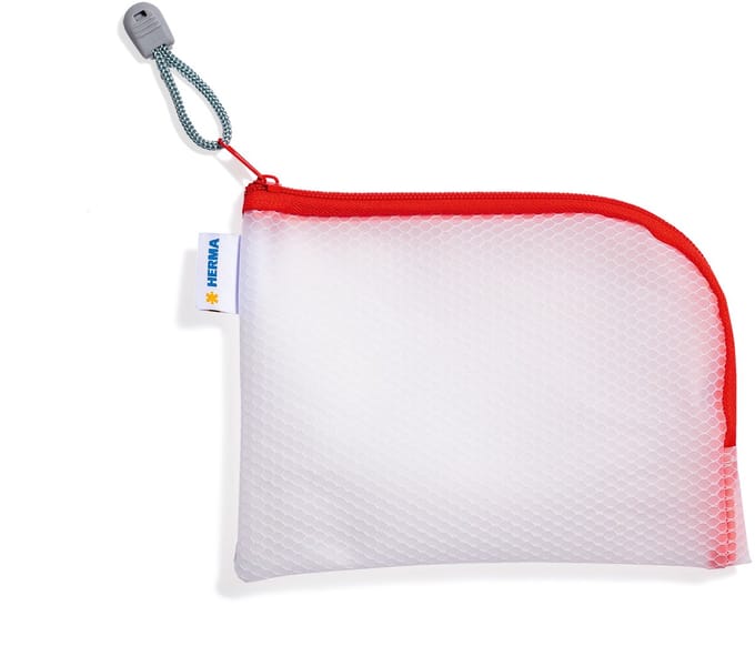 Universeel mesh-zakje A6 19x14cm rood