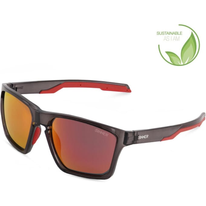 SINNER Arary - Zonnebril - SINTEC® lenzen - Zwart/ rood - Unisex - One size - BIO based frame