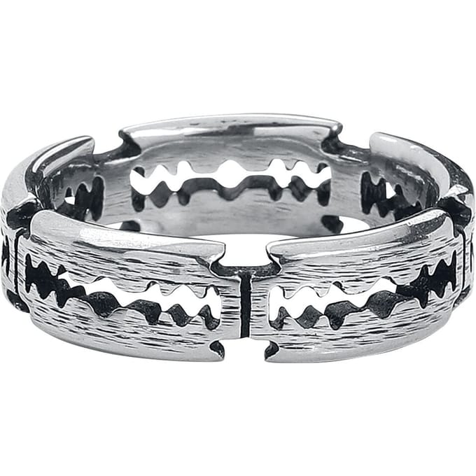 etNox hard and heavy Ring - Razorblades - voor Mannen - zilverkleurig