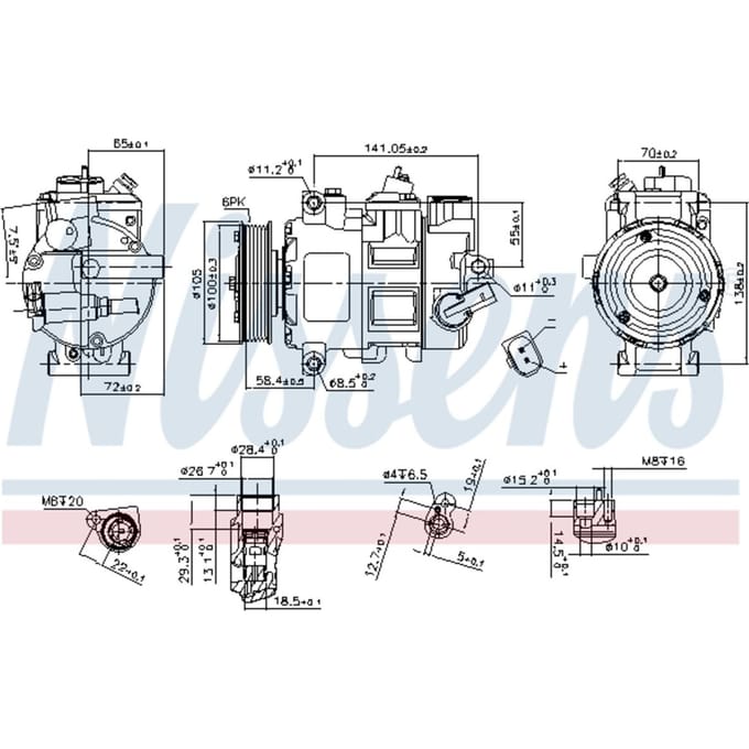 Compressor, airconditioner NISSENS 890550