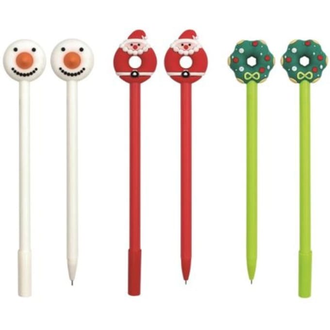Balpen kerst donut 3 assorti