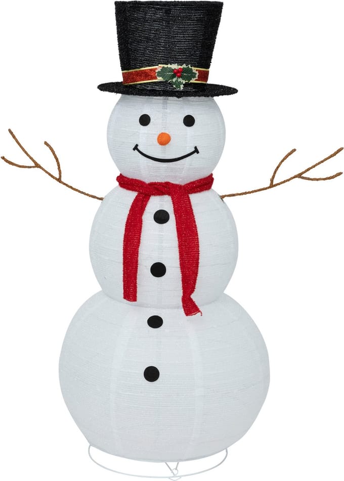 Feeric Lights & Christmas Kerstverlichting figuur - sneeuwpop - 120 cm - 100 led lampjes